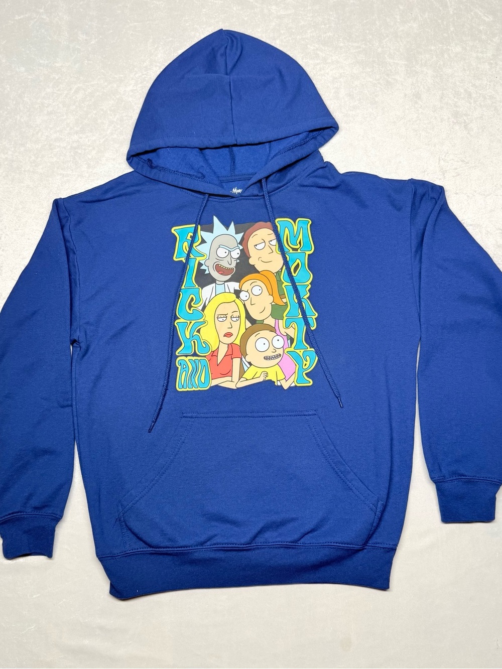 Cartoon Network Rick and Morty Blue Graphic HOODIE